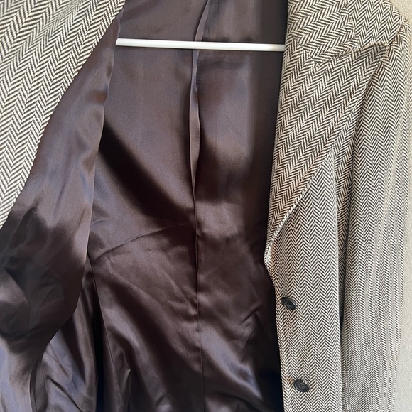 MICHAEL KORS Herringbone Suit Blazer SZ 12 Equestrian Campus Dark Academia - Picture 7 of 7